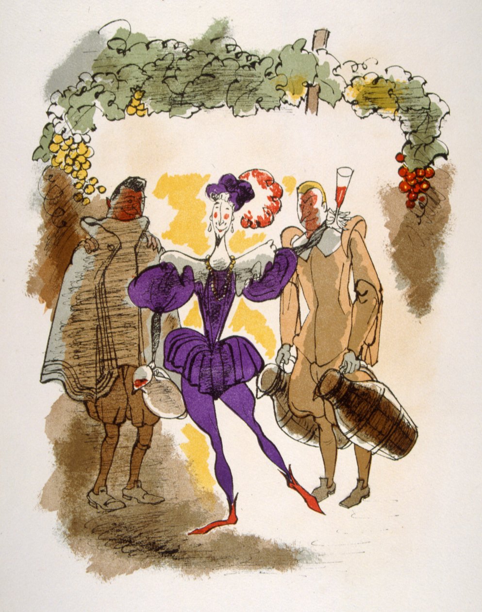 Humoros bor-illusztráció 1946. Illusztráció: Julien Pavil alkotó: Julien Pavil