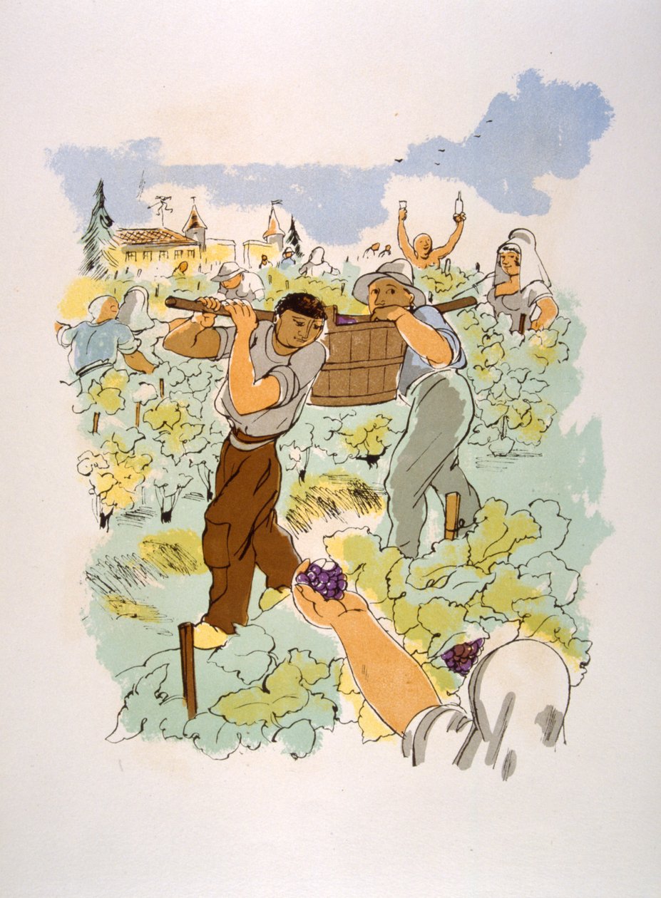 Humoros bor-illusztráció 1946. Illusztráció: Julien Pavil alkotó: Julien Pavil