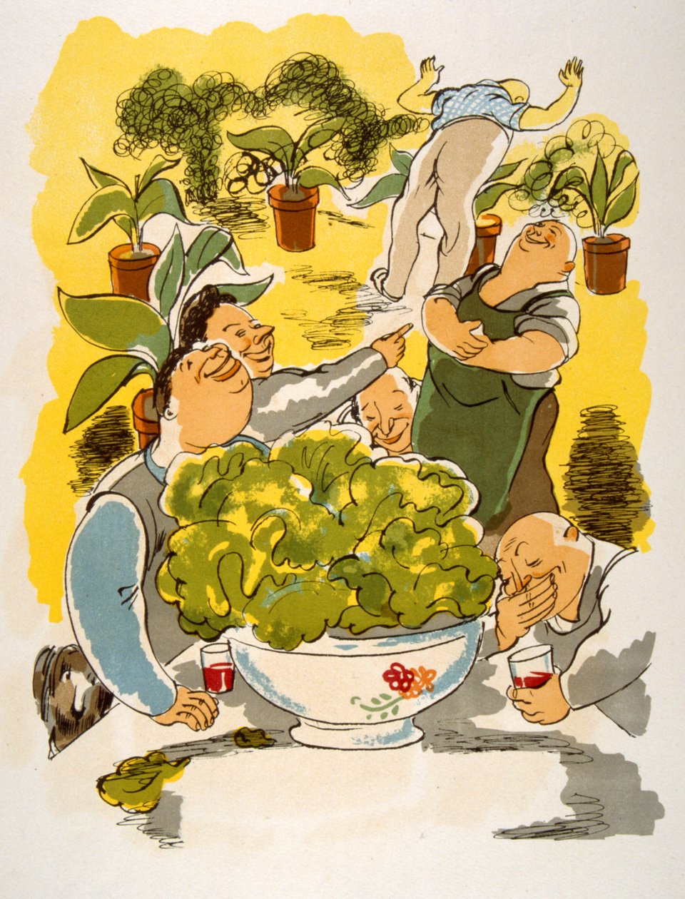 Humoros bor-illusztráció 1946. Illusztráció: Julien Pavil alkotó: Julien Pavil