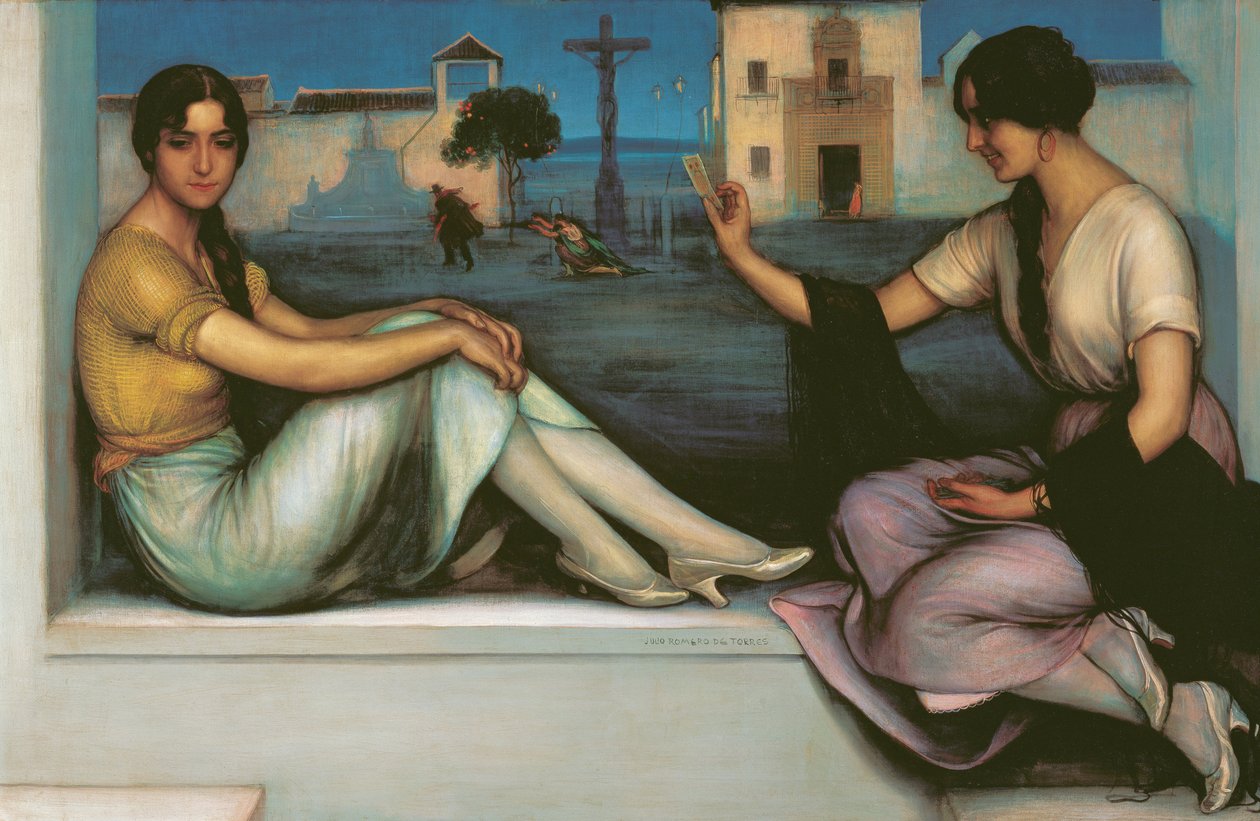 Jóslás - Romero de Torres, Julio (1874-1930) - 1922 - Olaj, vászon - 106x163 - Museo Carmen Thyssen, Malaga alkotó: Julio Romero de Torres