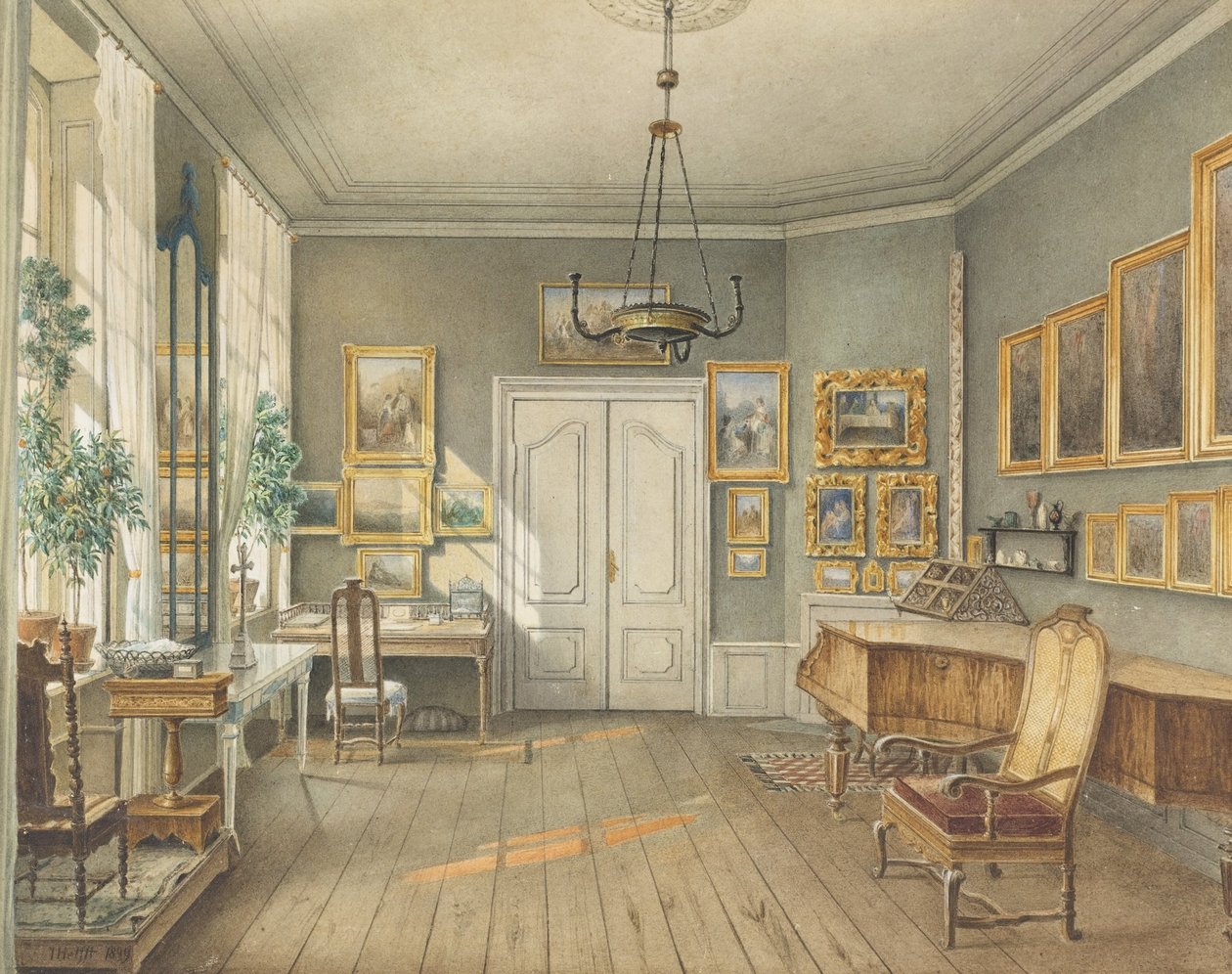 Fanny Hensel zeneszobája (szül. Mendelssohn) alkotó: Julius Eduard Wilhelm Helfft