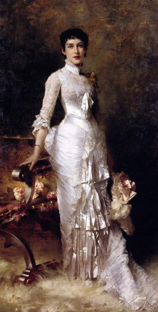 Fiatal szépség fehér ruhában alkotó: Julius Leblanc Stewart