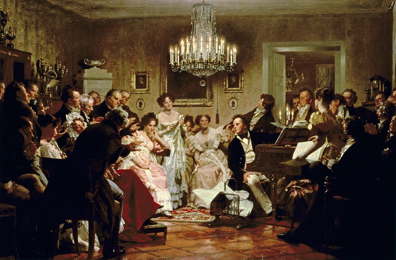 Schubert-est egy bécsi szalonban alkotó: Julius or Jules Schmidt