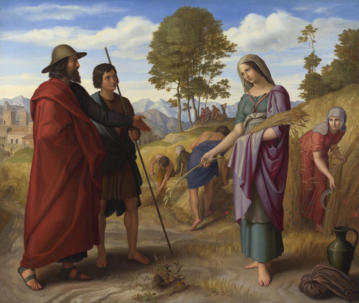 Ruth Boáz mezején alkotó: Julius Schnorr von Carolsfeld