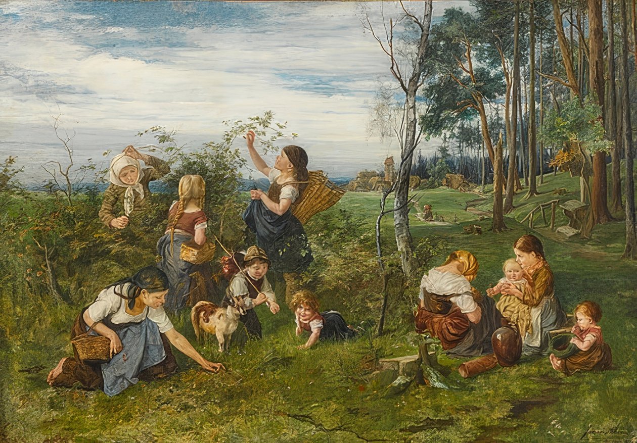 A málnában. 1876 alkotó: Julius Adam
