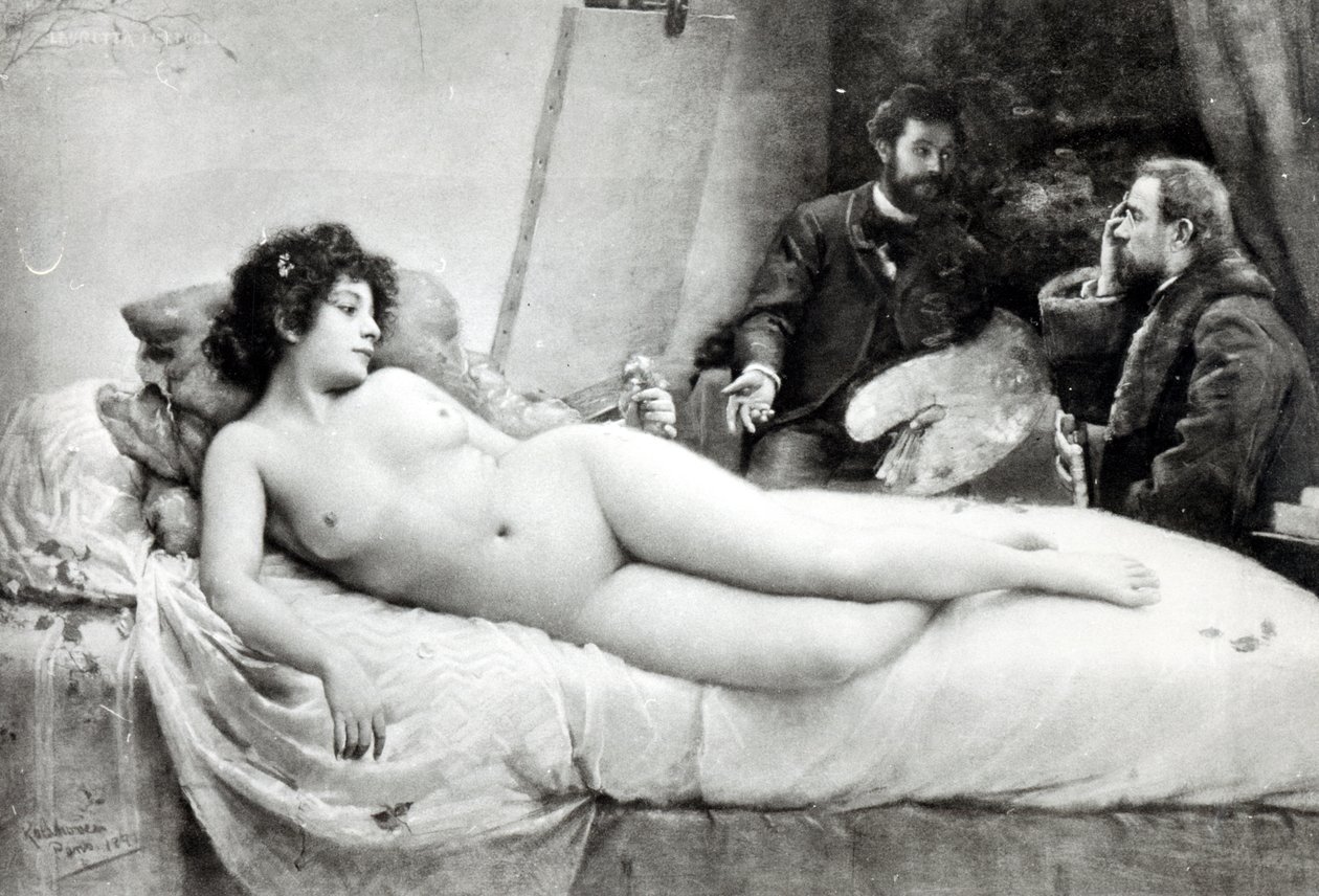 Emile Zola (1840-1902) a művész műtermében, 1891 alkotó: Julius C. Rolshoven