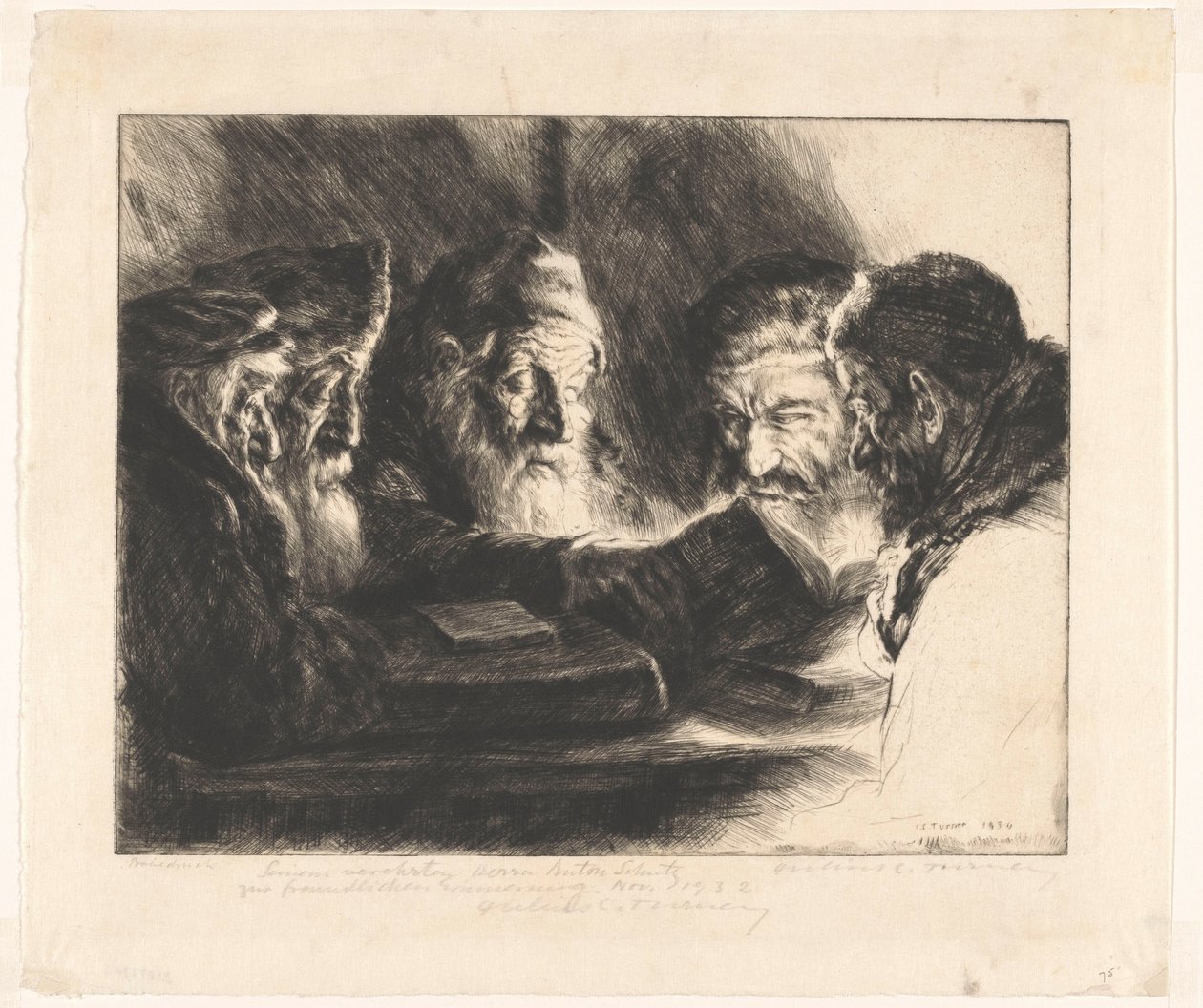Öt olvasó zsidó férfi alkotó: Julius C. Turner (signed by artist)