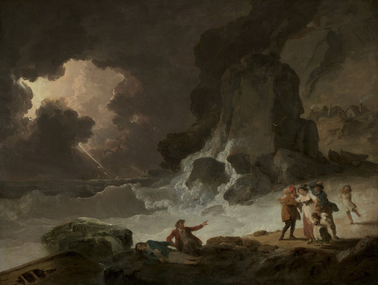 Vihar a Wight-sziget mögött, 1790-es évek alkotó: Julius Caesar Ibbetson