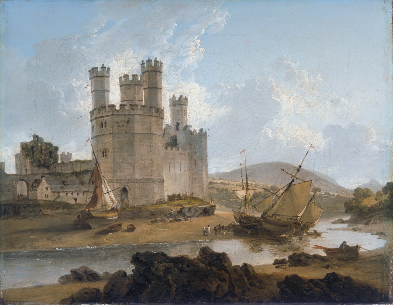 „Caernarvon Castle”, 1792 alkotó: Julius Caesar Ibbetson