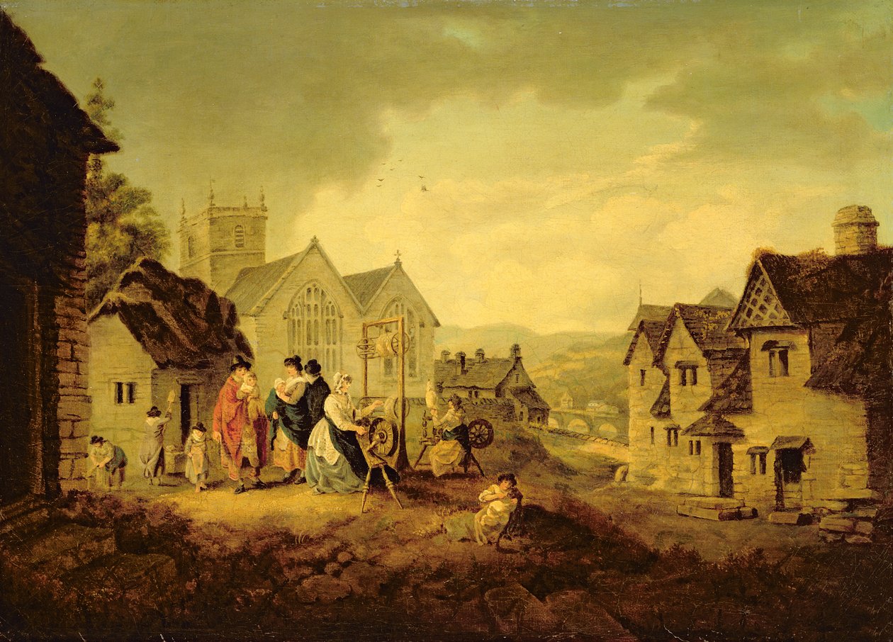Llangollen (olaj, vászon) alkotó: Julius Caesar Ibbetson