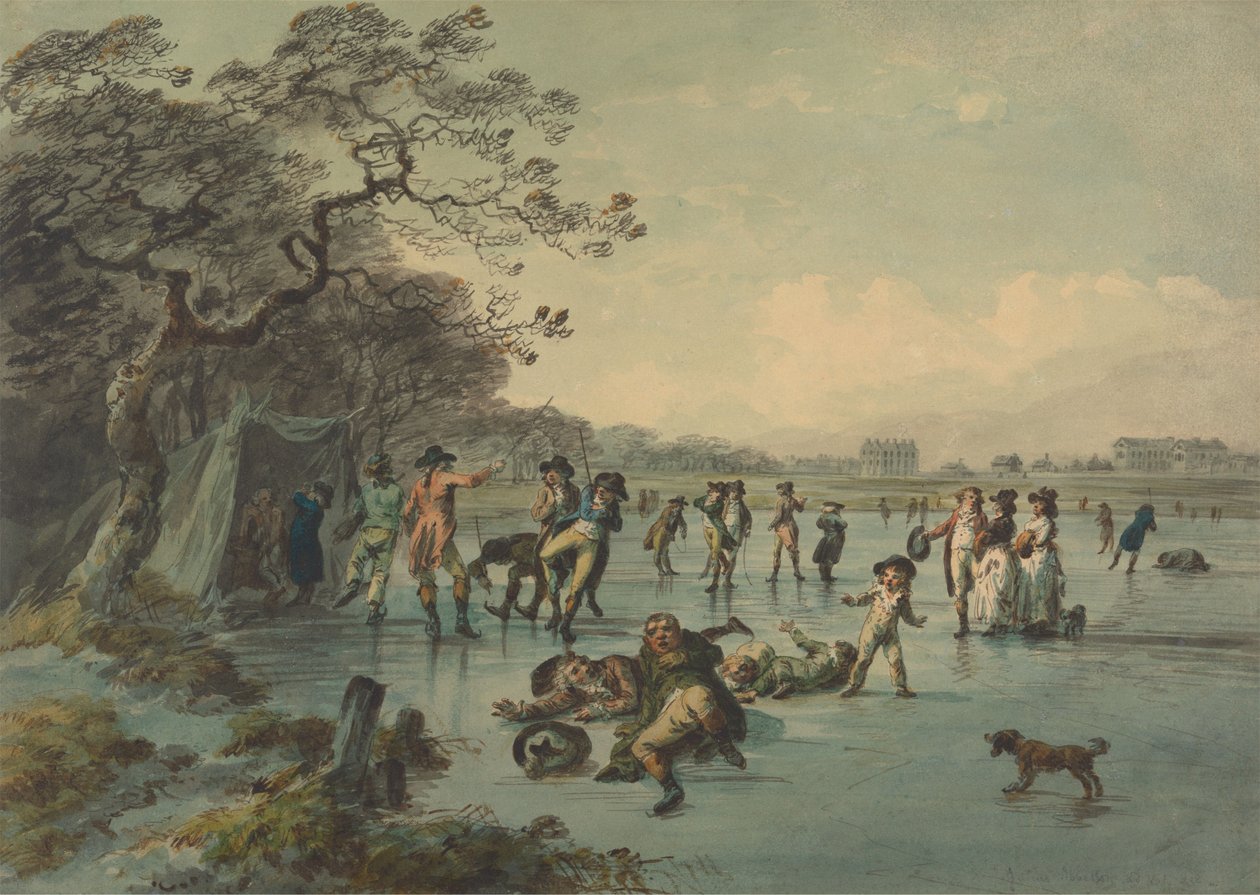 Korcsolyázás a Hyde Parkban alkotó: Julius Caesar Ibbetson