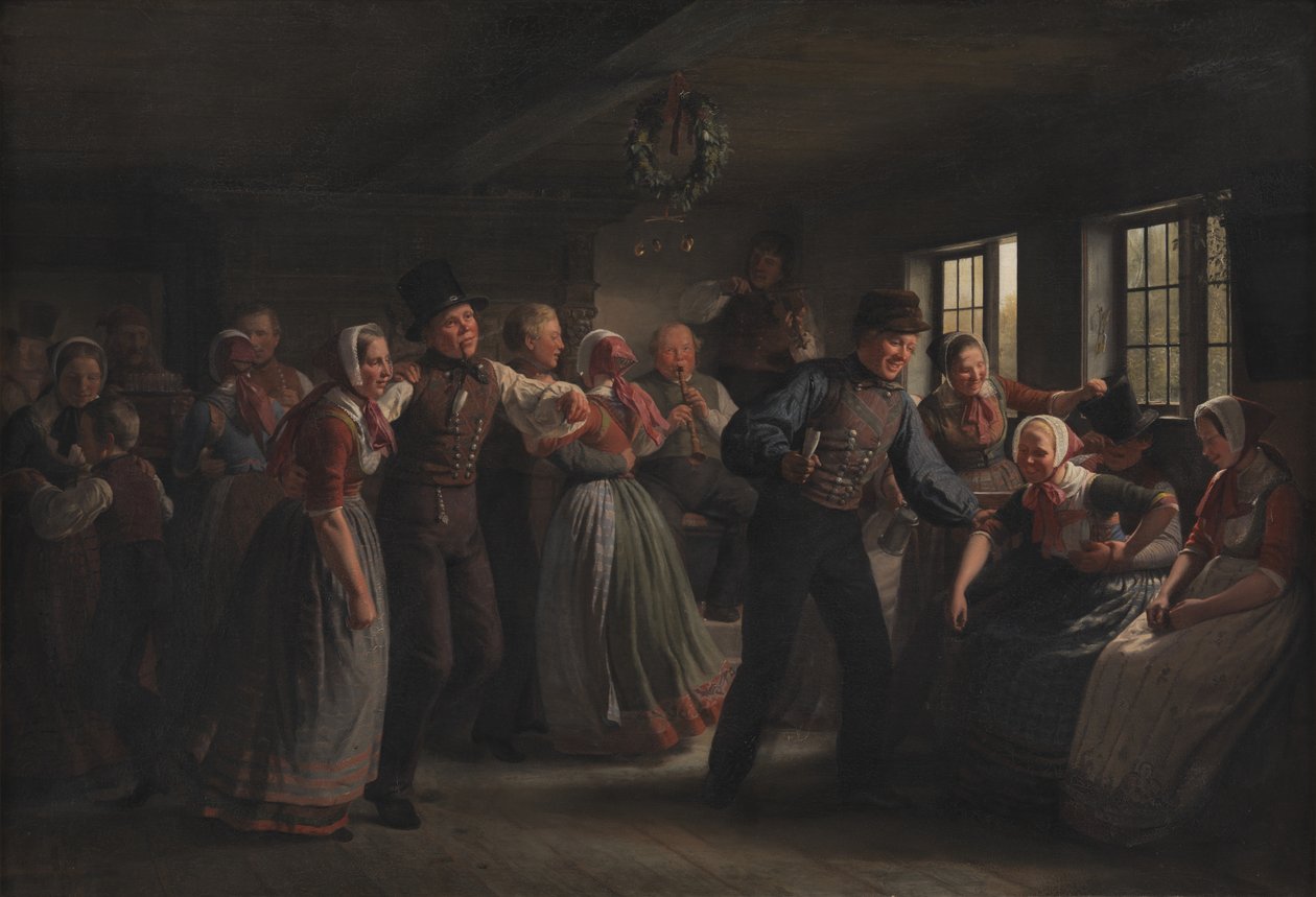 Country Dance a Hedebo kerületben, Zélandon alkotó: Julius Exner