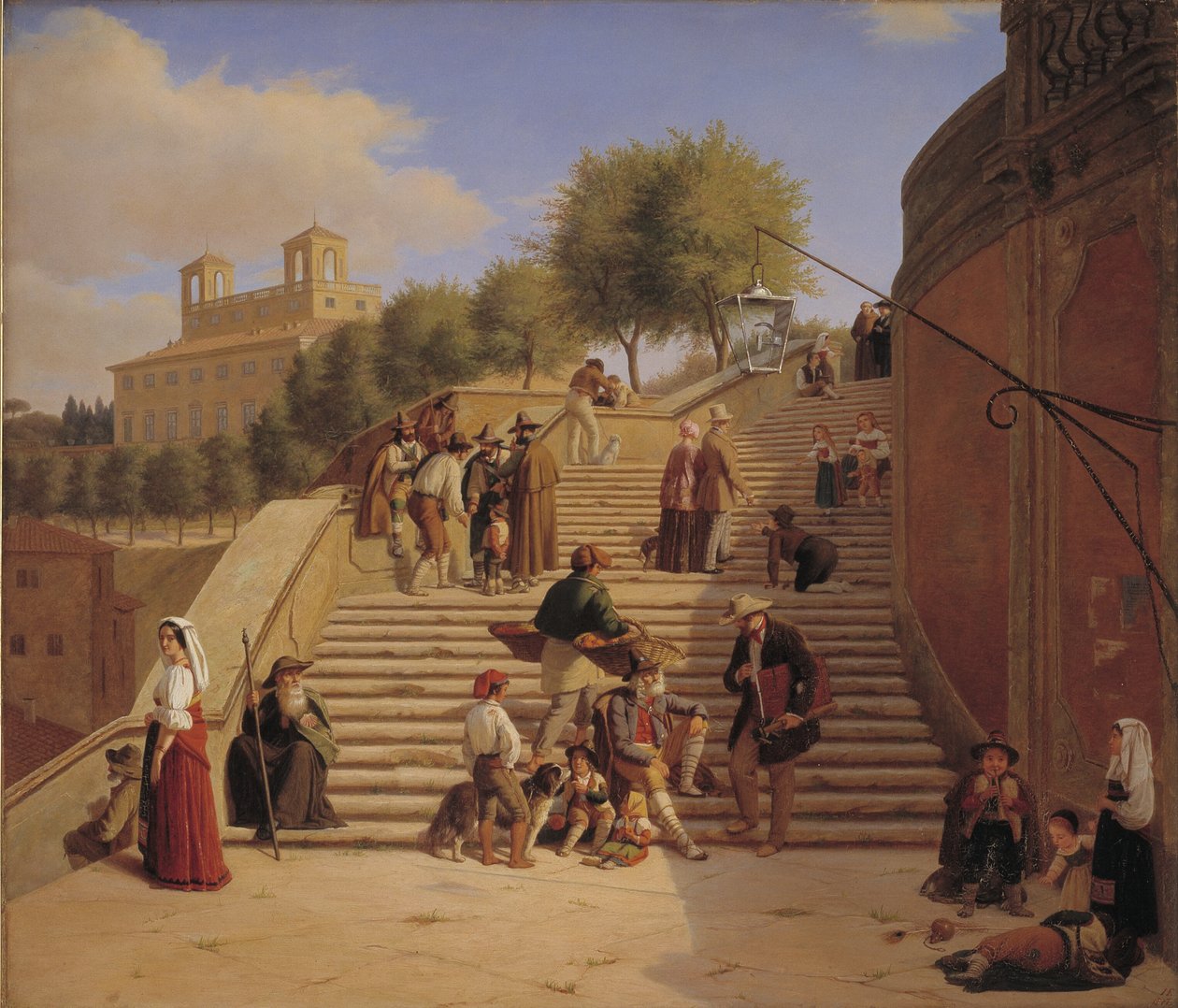 A Spanyol lépcső felső járatai Rómában alkotó: Julius Friedlænder