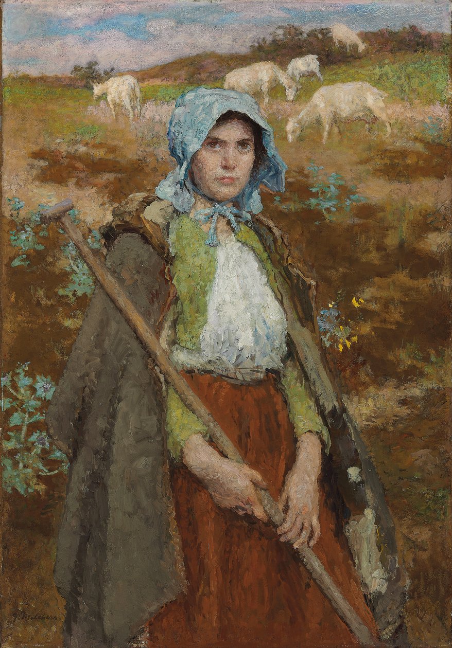 A kecskepásztor (olaj, vászon) alkotó: Julius Gari Melchers