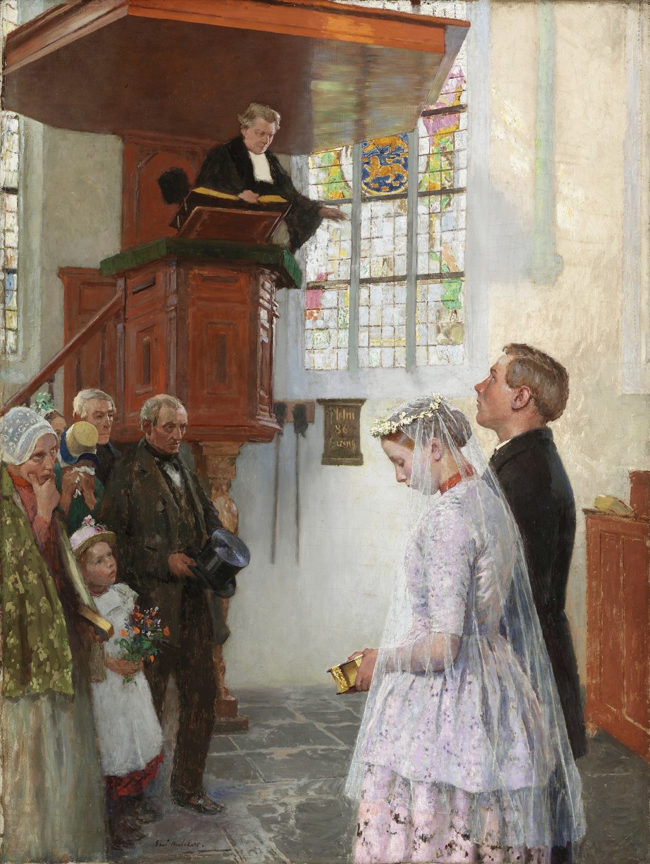 Az esküvő, 1900 körül alkotó: Julius Gari Melchers