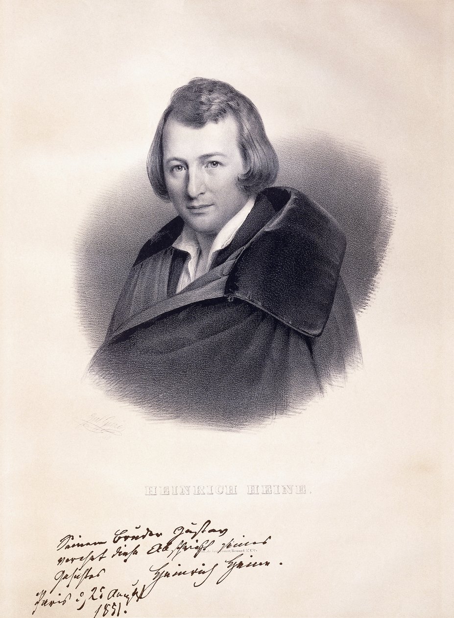 Heinrich Heine portréja, 1839 alkotó: Julius Giere