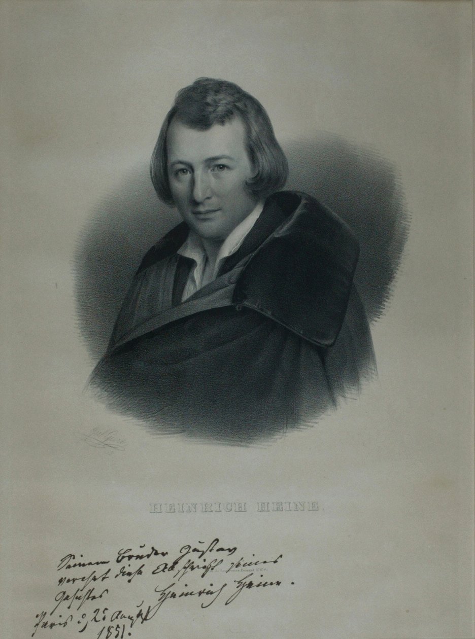 Heinrich Heine költő portréja 1797-1856, 1839 alkotó: Julius Giere