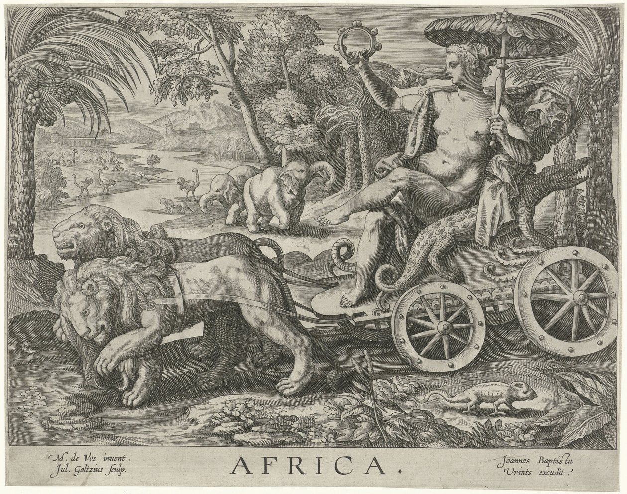 Afrika Afrika (cím a tárgyon) A négy kontinens (sorozat címe) alkotó: Julius Goltzius
