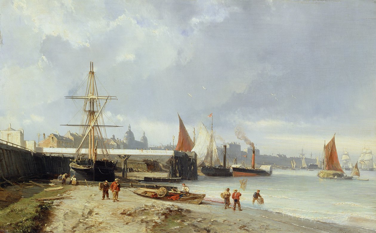 The Docks on the Bank Greenwichben alkotó: Julius Hintz