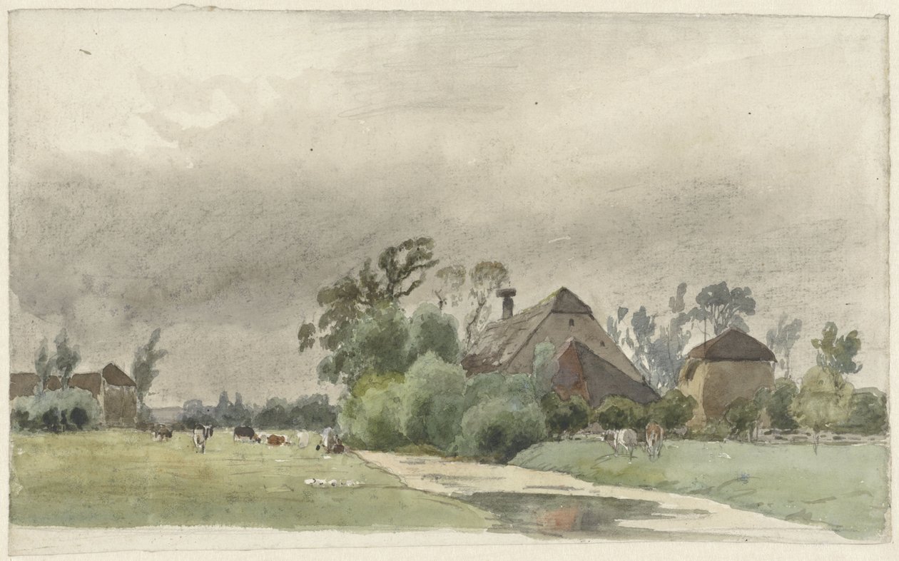 Vitorla, amely egy farmhoz vezet alkotó: Julius Jacobus van de Sande Bakhuyzen
