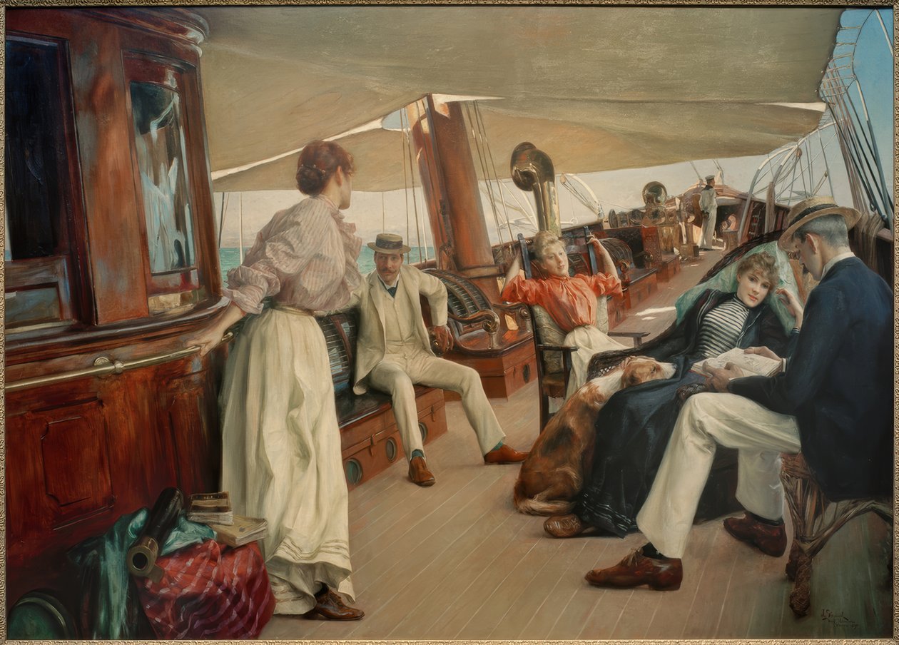 A "Namouna" jacht fedélzetén alkotó: Julius Leblanc Stewart