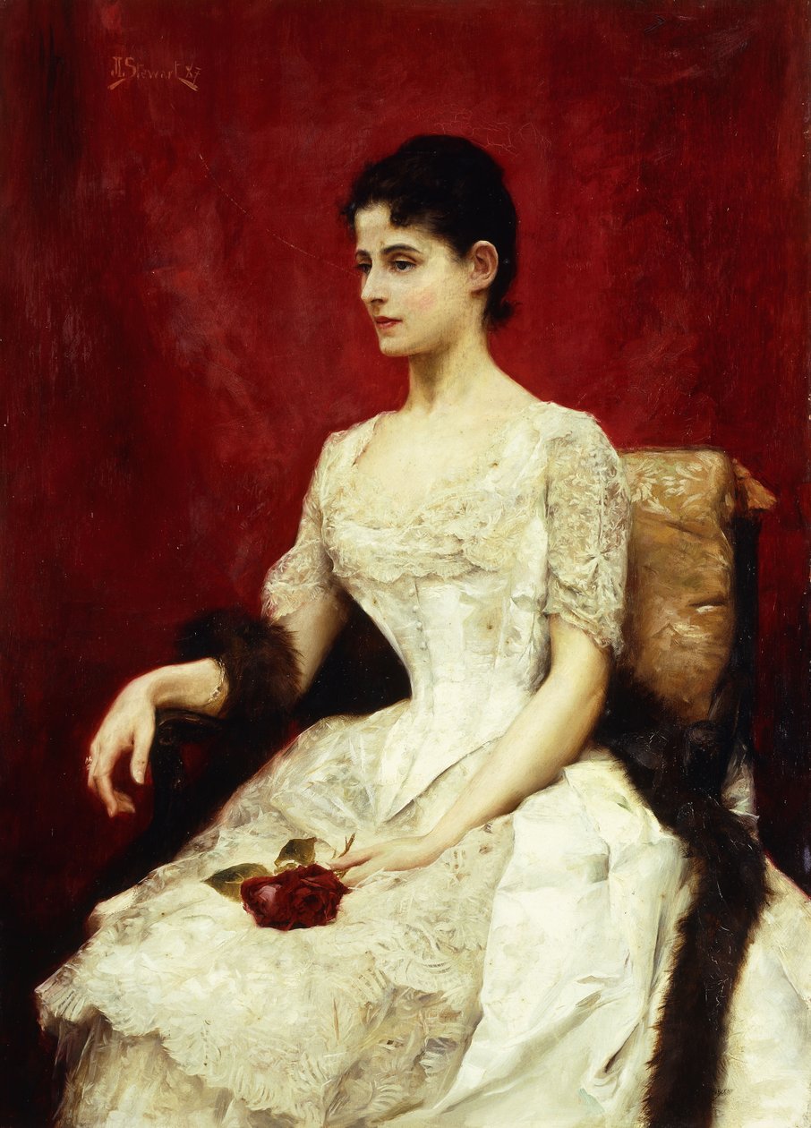 Bíbor rózsák és csipke, 1887 alkotó: Julius Leblanc Stewart