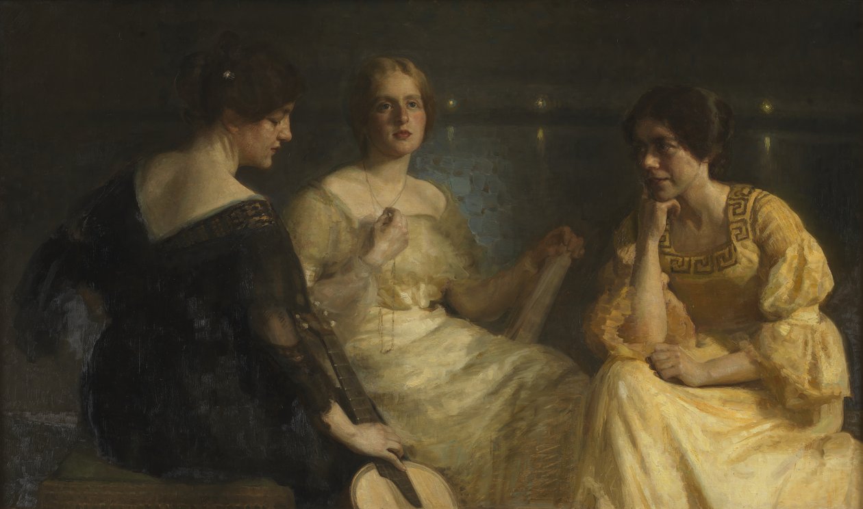 Fiatal nő. Balról: Karen Bramsen; a művész felesége, Esther, született Lange; Johanne Munch-Petersen. alkotó: Julius Paulsen