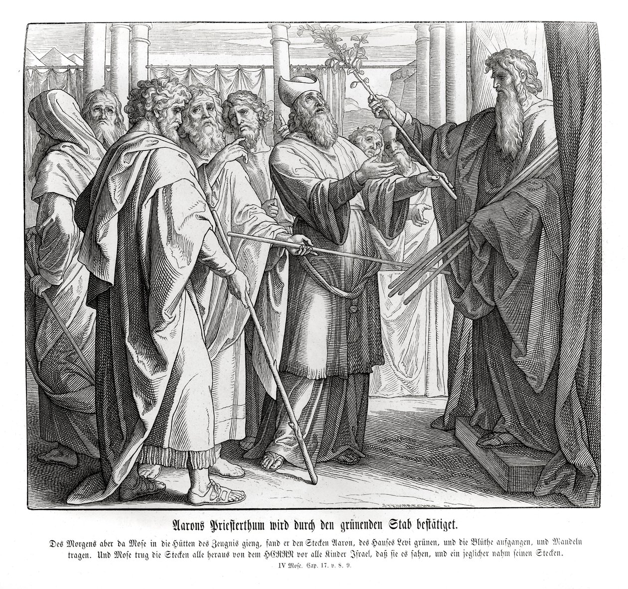 Áron papsága megerősített, Numbers alkotó: Julius Schnorr von Carolsfeld