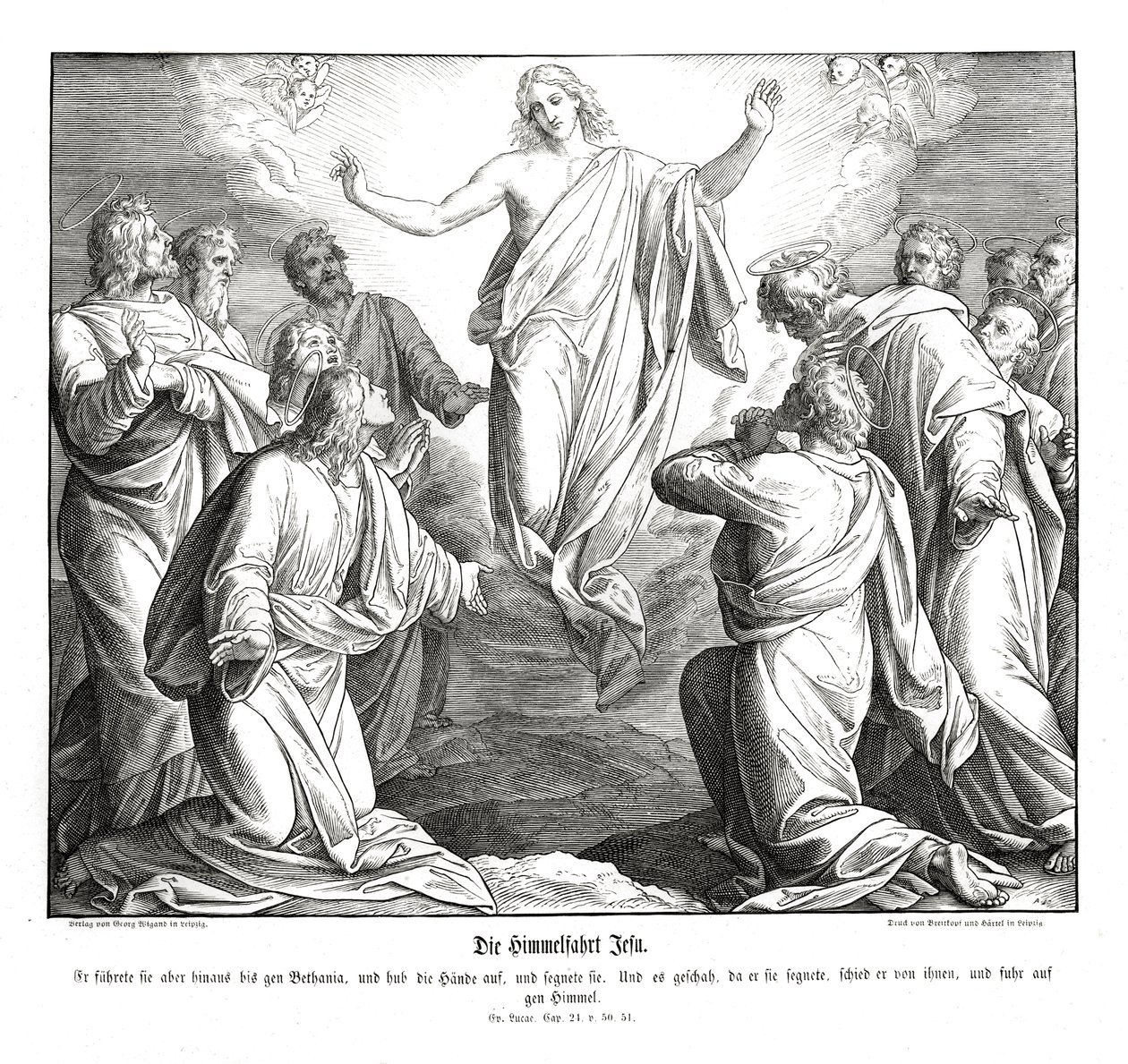 Krisztus mennybemenetele, Lukács evangéliuma alkotó: Julius Schnorr von Carolsfeld