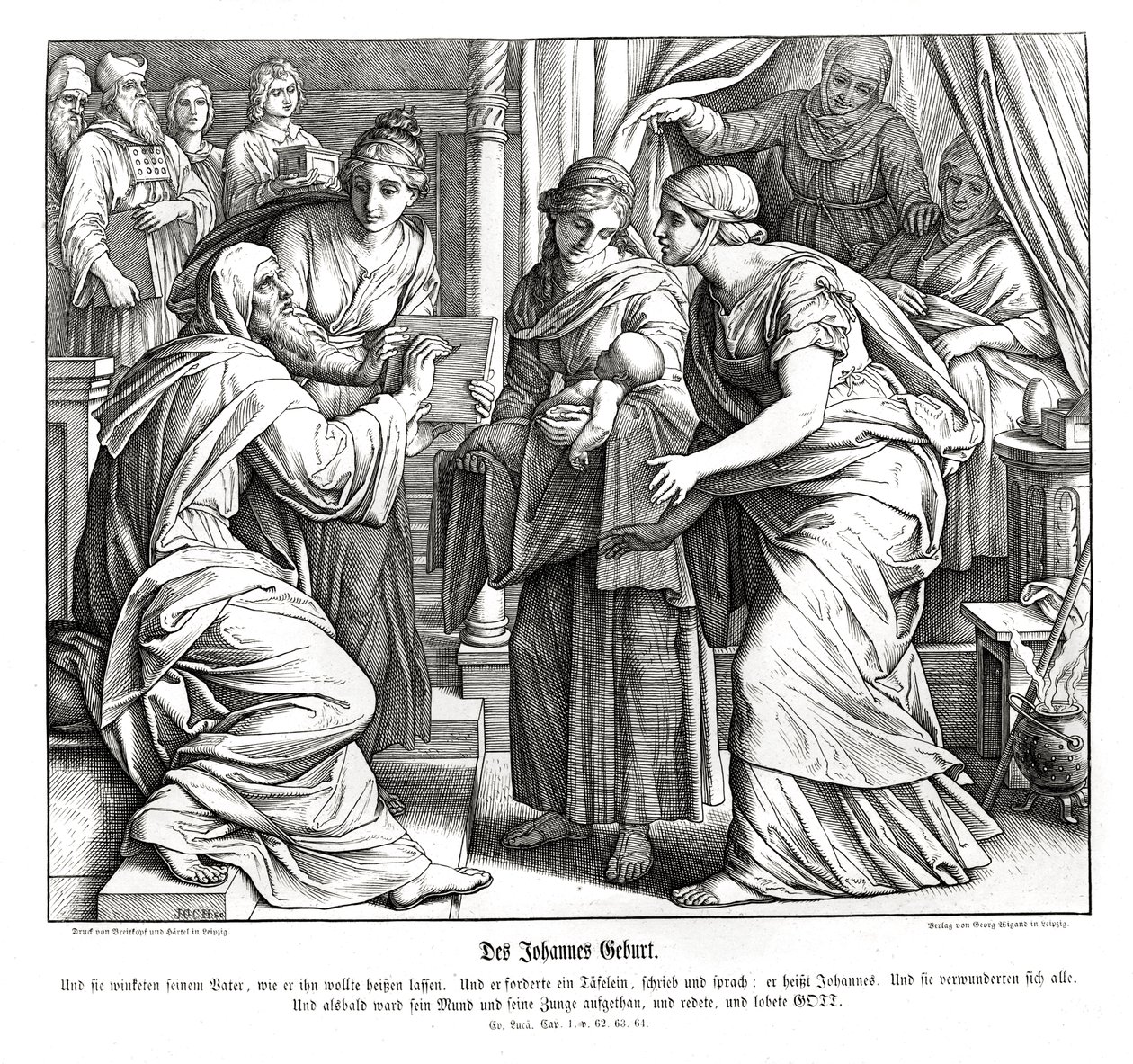 János születése, Lukács evangéliuma alkotó: Julius Schnorr von Carolsfeld