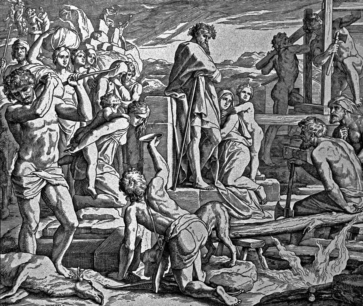 Cain built the city of Enoch alkotó: Julius Schnorr von Carolsfeld