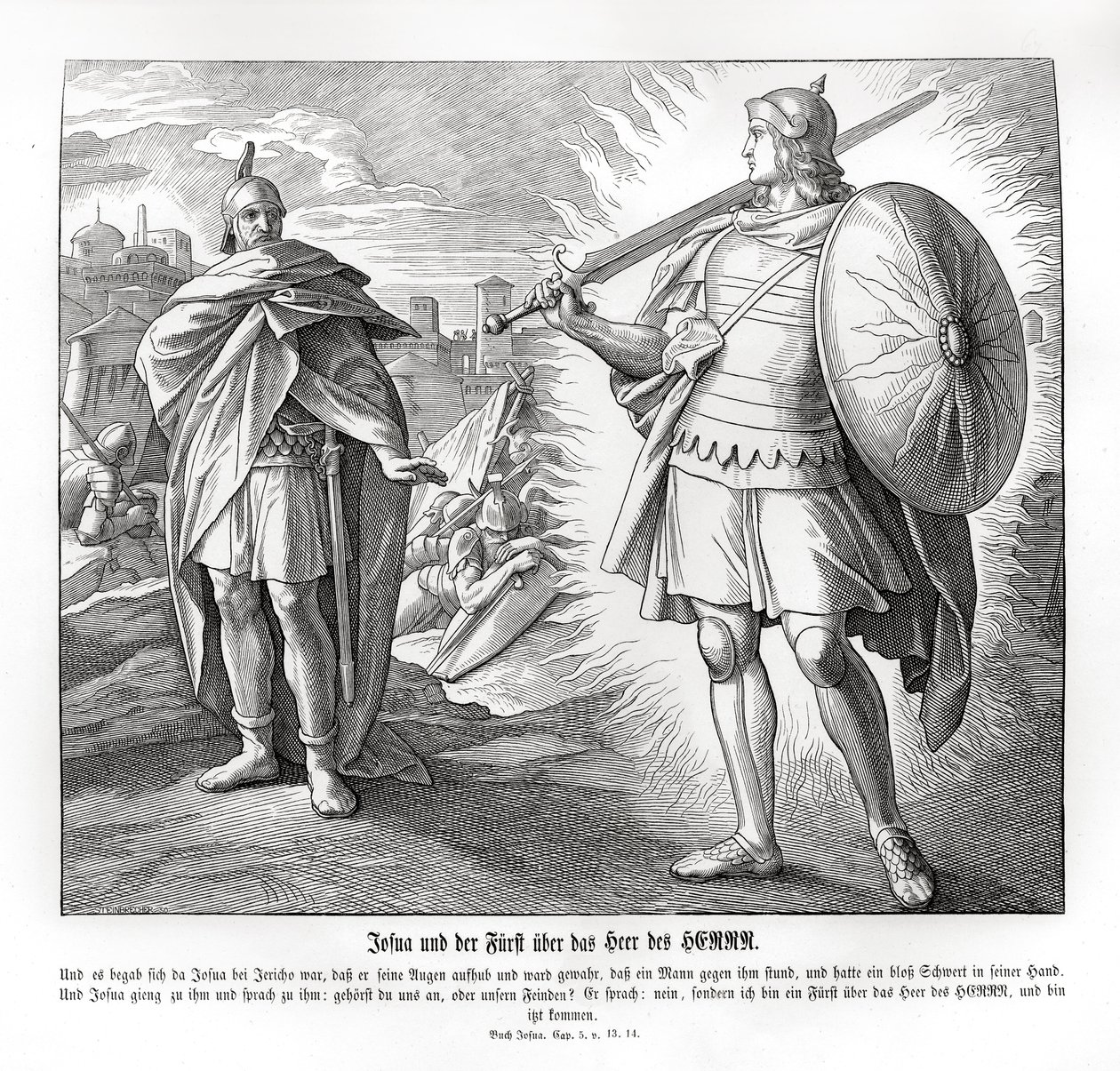 Józsué, az Úr seregének parancsnoka Jerikón kívül alkotó: Julius Schnorr von Carolsfeld
