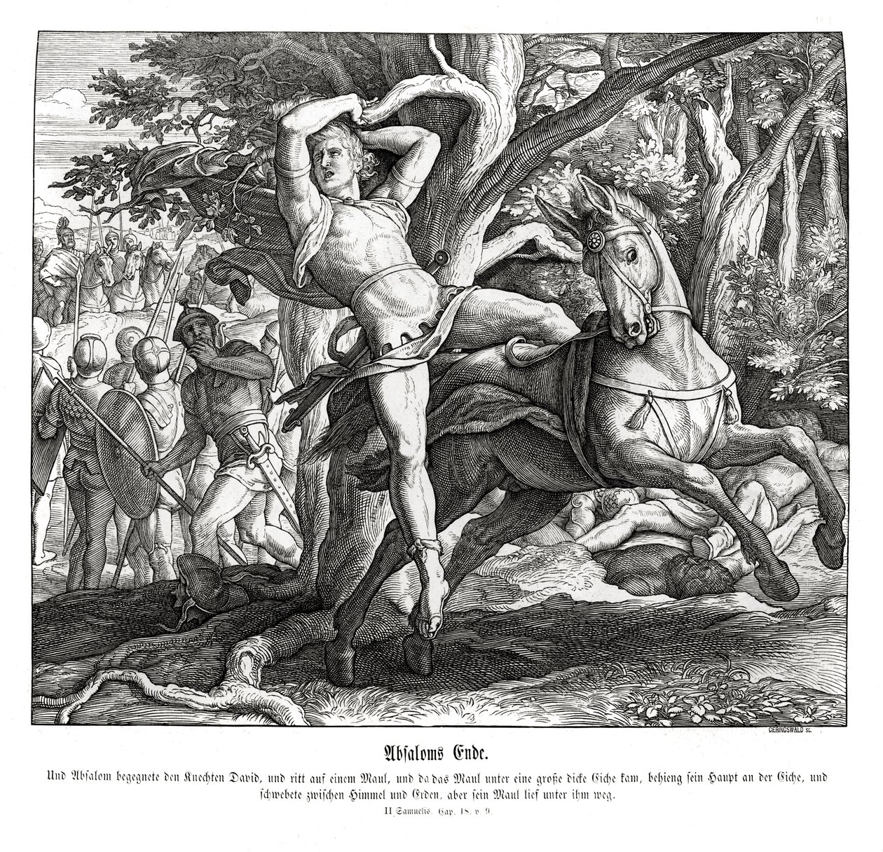 Absolon halála, 2Sámuel alkotó: Julius Schnorr von Carolsfeld