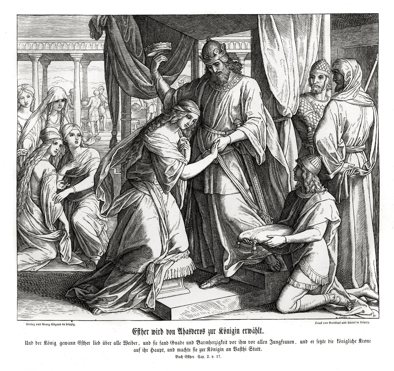 Esztert királynővé teszik, Eszter alkotó: Julius Schnorr von Carolsfeld
