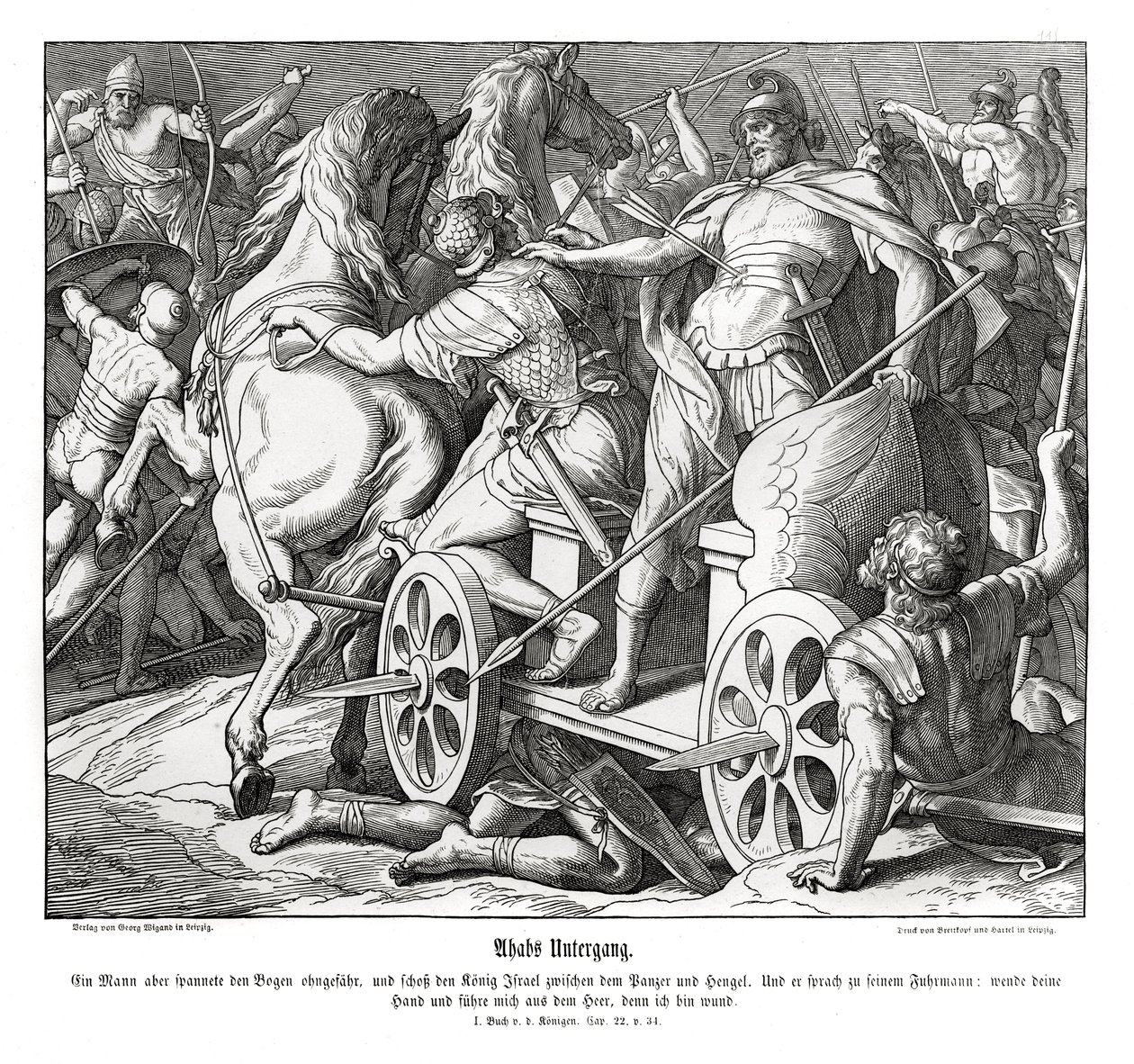 Aháb bukása alkotó: Julius Schnorr von Carolsfeld
