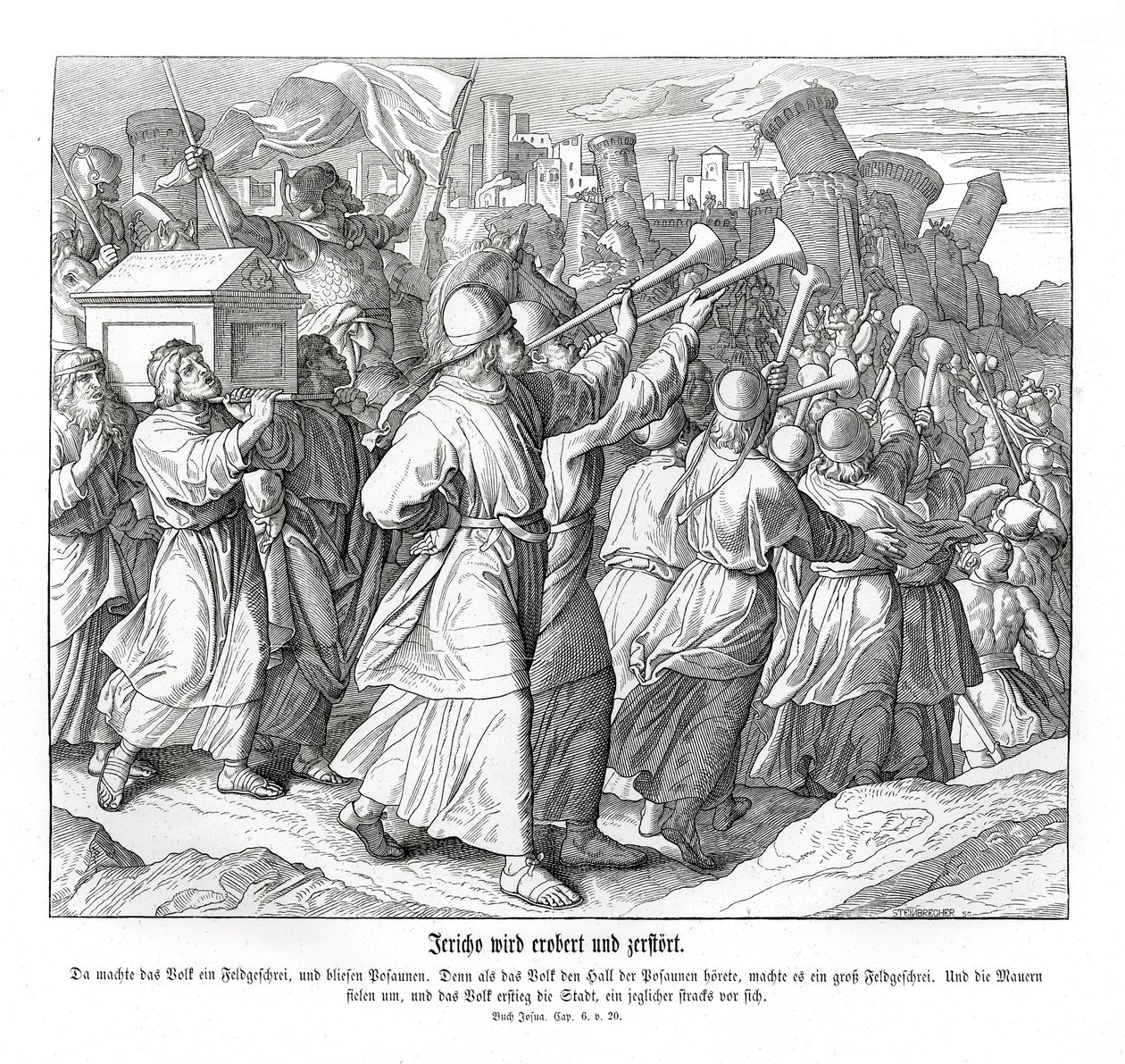 Jerikó bukása, Joshua alkotó: Julius Schnorr von Carolsfeld