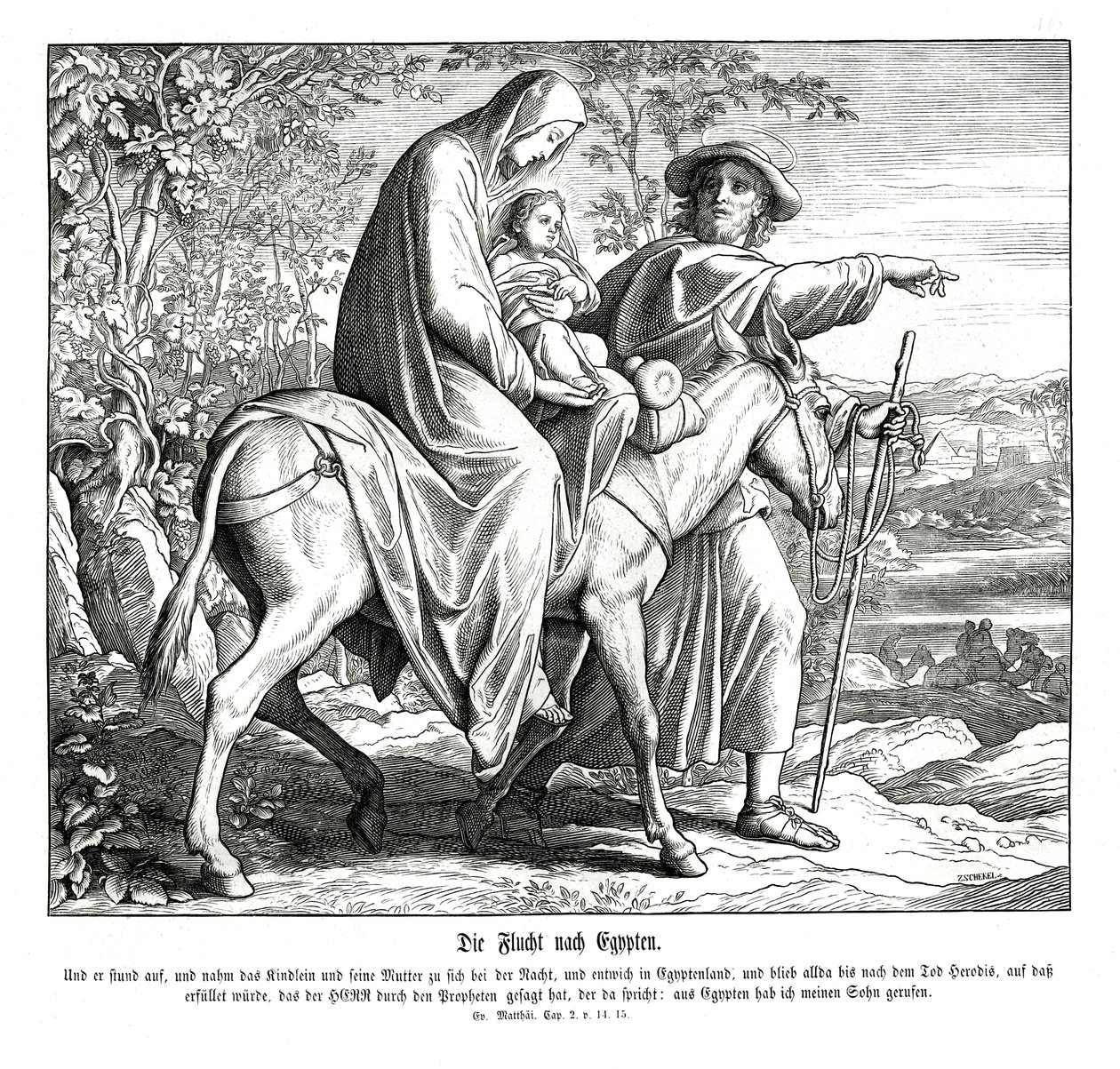 Repülés Egyiptomba, Máté evangéliuma alkotó: Julius Schnorr von Carolsfeld