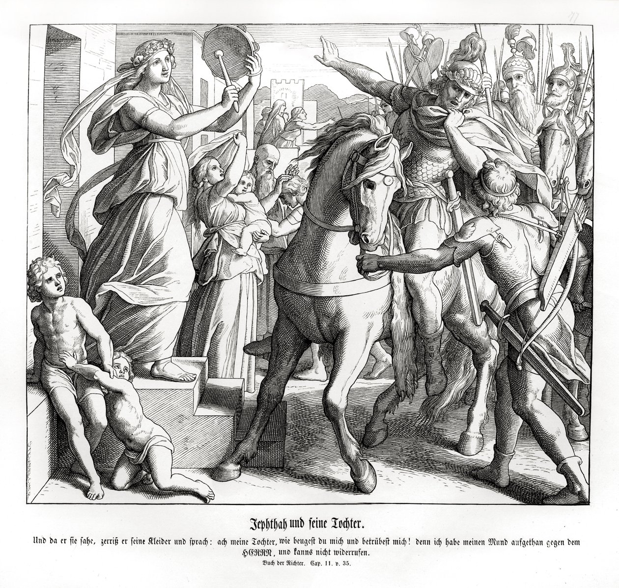 Jefte és leánya, Bírák alkotó: Julius Schnorr von Carolsfeld