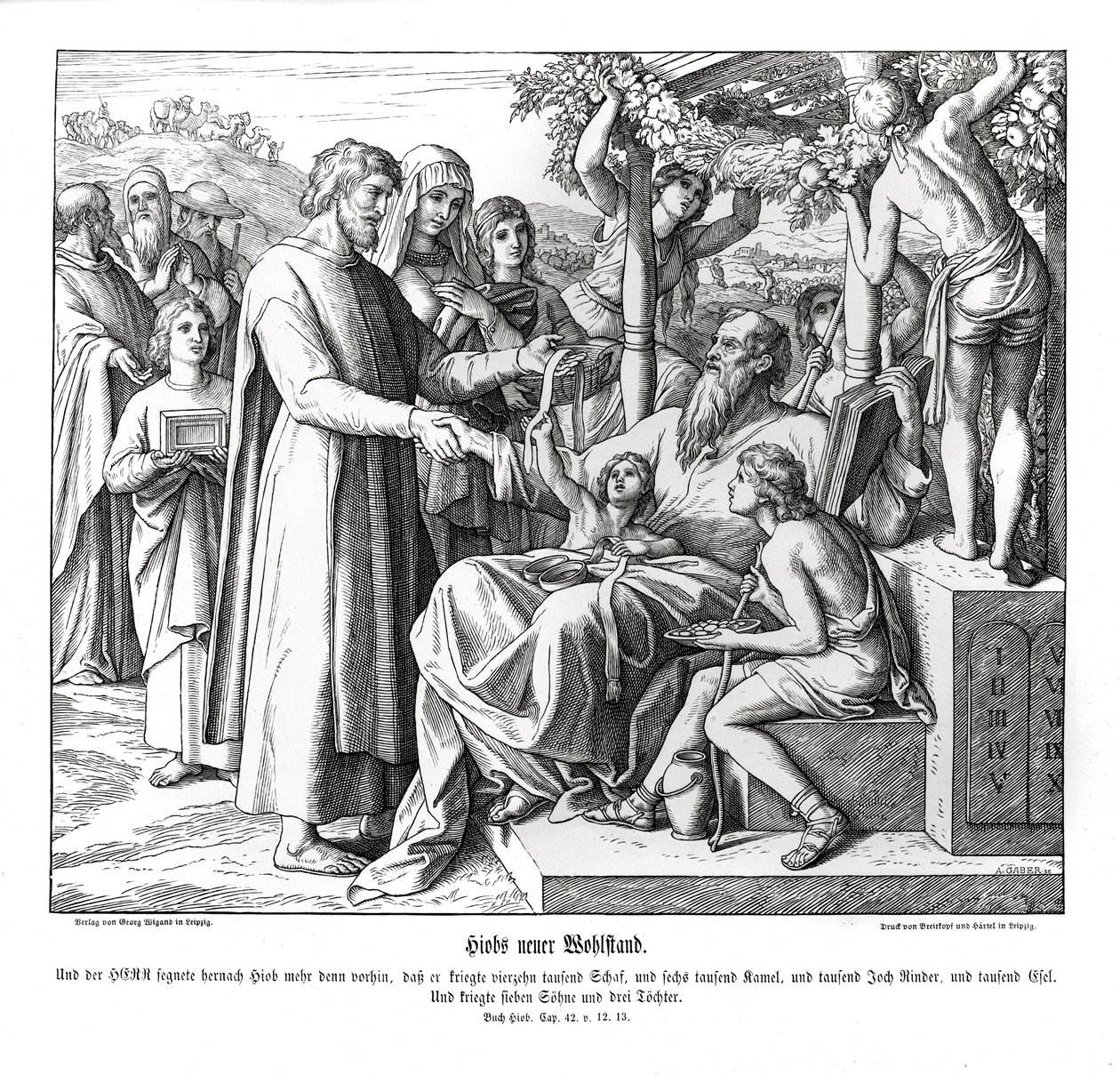 A munkát megjutalmazzák, Jób alkotó: Julius Schnorr von Carolsfeld
