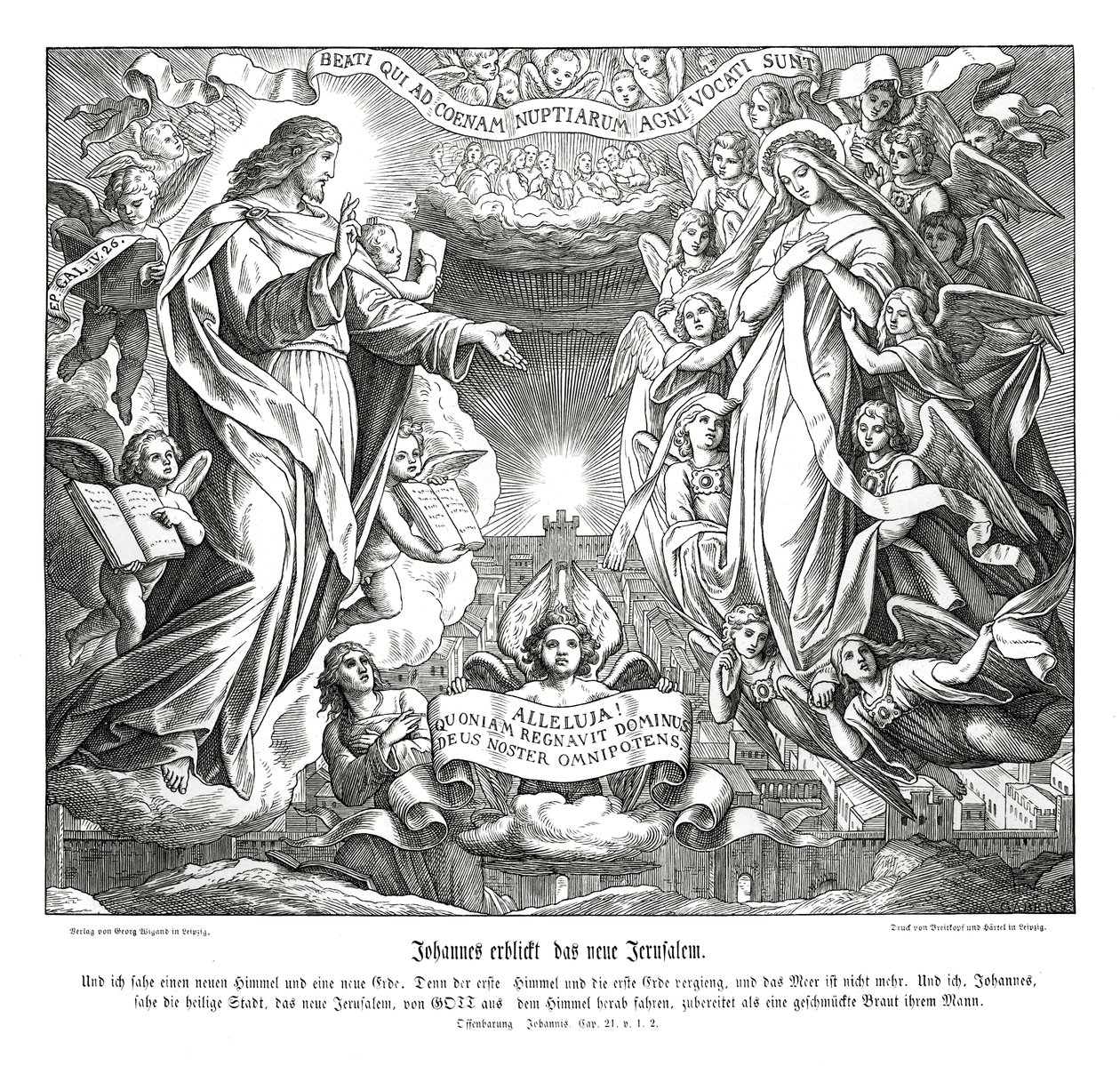 János látomása az új Jeruzsálemről, Jelenések könyve alkotó: Julius Schnorr von Carolsfeld