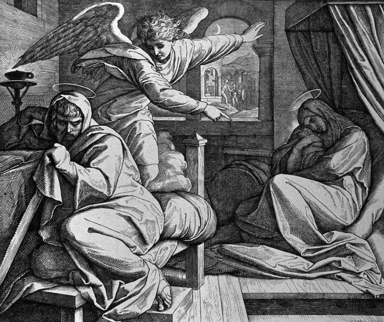 Józsefet figyelmeztetik, hogy meneküljön Egyiptomba alkotó: Julius Schnorr von Carolsfeld