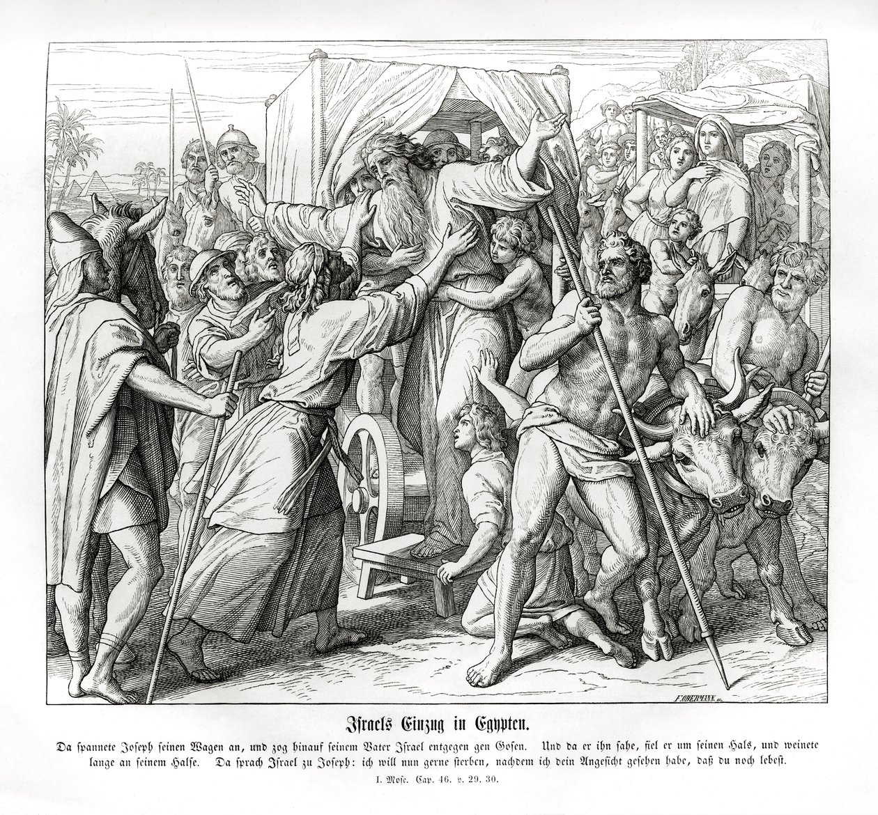 József apja Egyiptomba érkezik, a Genezisbe alkotó: Julius Schnorr von Carolsfeld