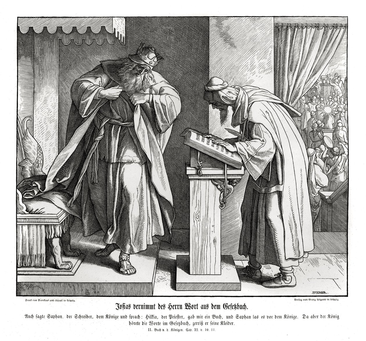 Jósiás hallja a törvény szavát, 2 Királyok alkotó: Julius Schnorr von Carolsfeld
