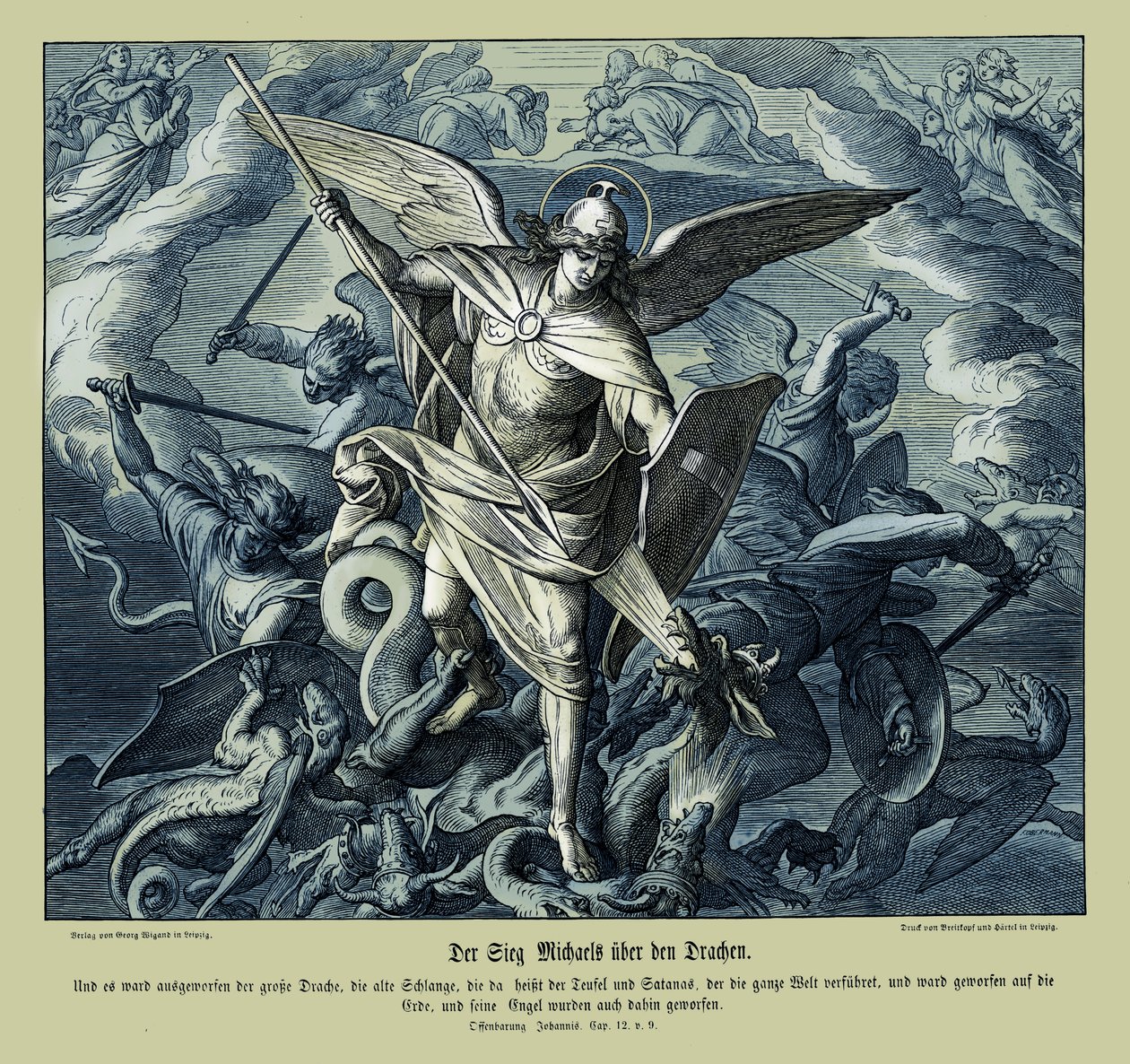 Michael győzelme a sárkány felett, Revelation alkotó: Julius Schnorr von Carolsfeld