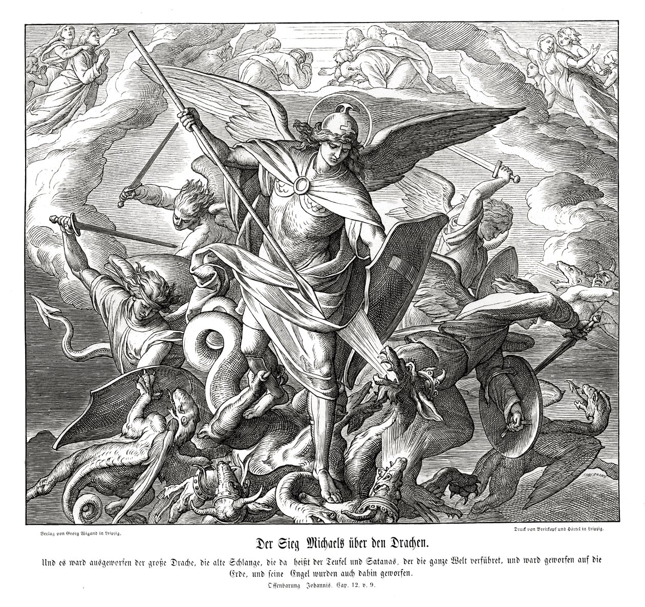 Michael győzelme a sárkány felett, Revelation alkotó: Julius Schnorr von Carolsfeld