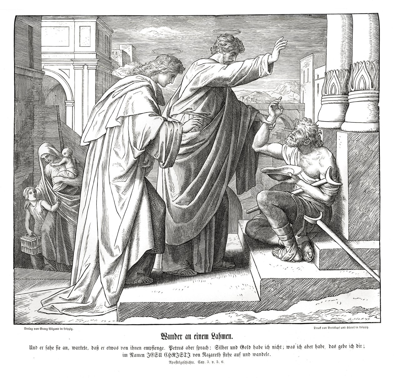 A sánta ember csodája, Az Apostolok Cselekedetei alkotó: Julius Schnorr von Carolsfeld
