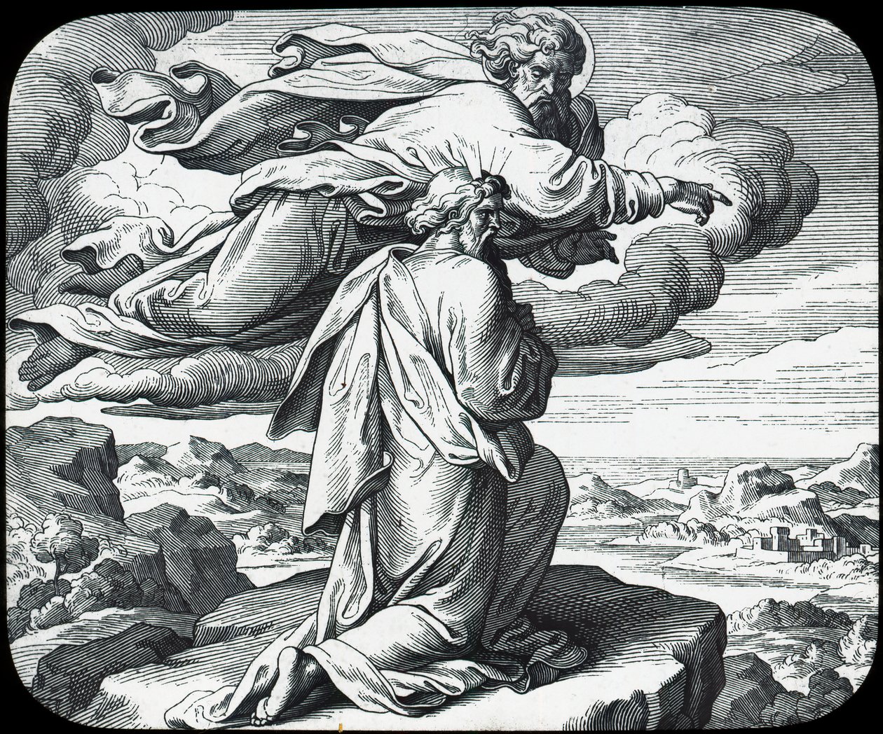 Mózes Izrael földjét nézi, XIX alkotó: Julius Schnorr von Carolsfeld