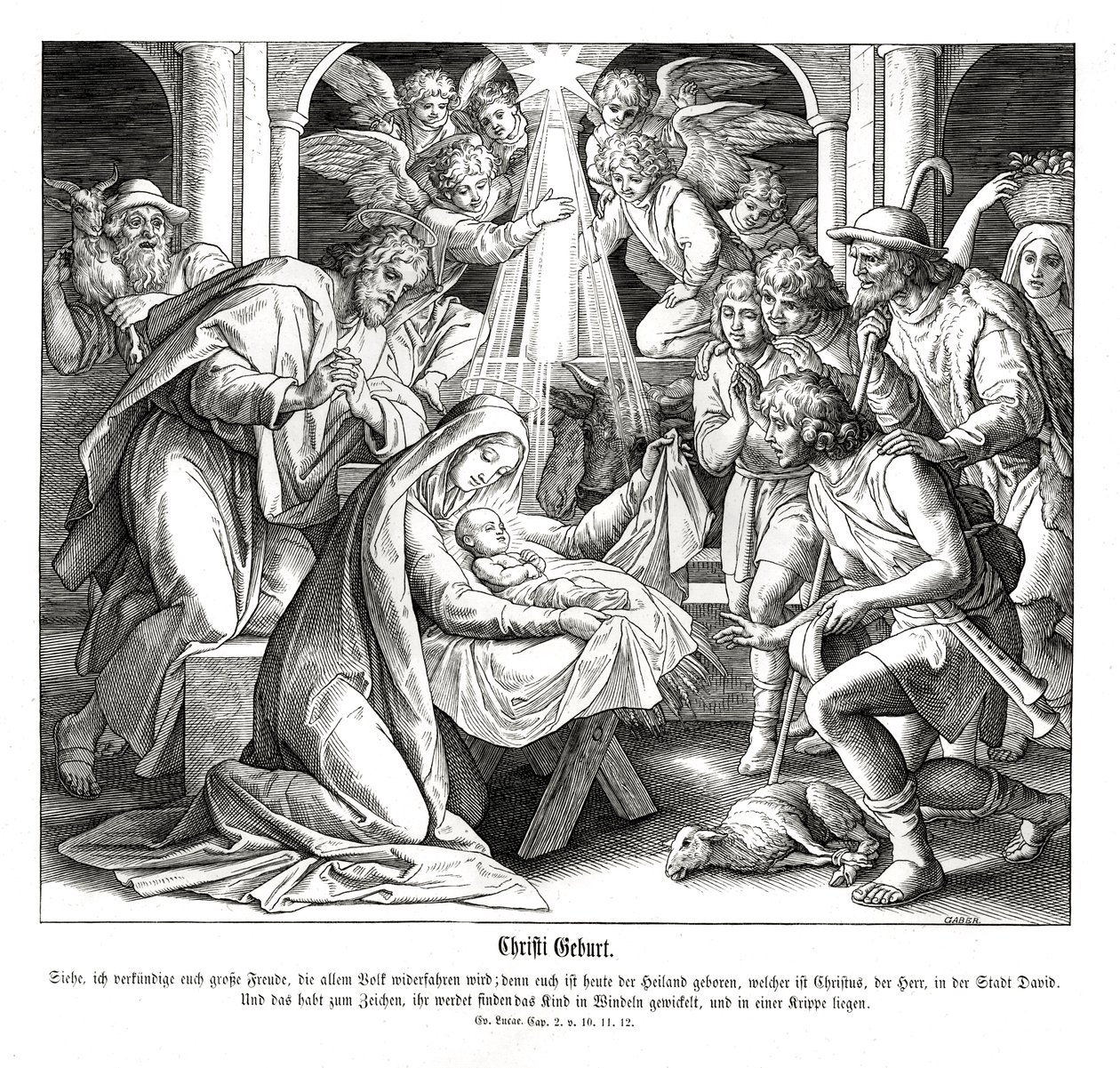 Születés, Lukács evangéliuma alkotó: Julius Schnorr von Carolsfeld