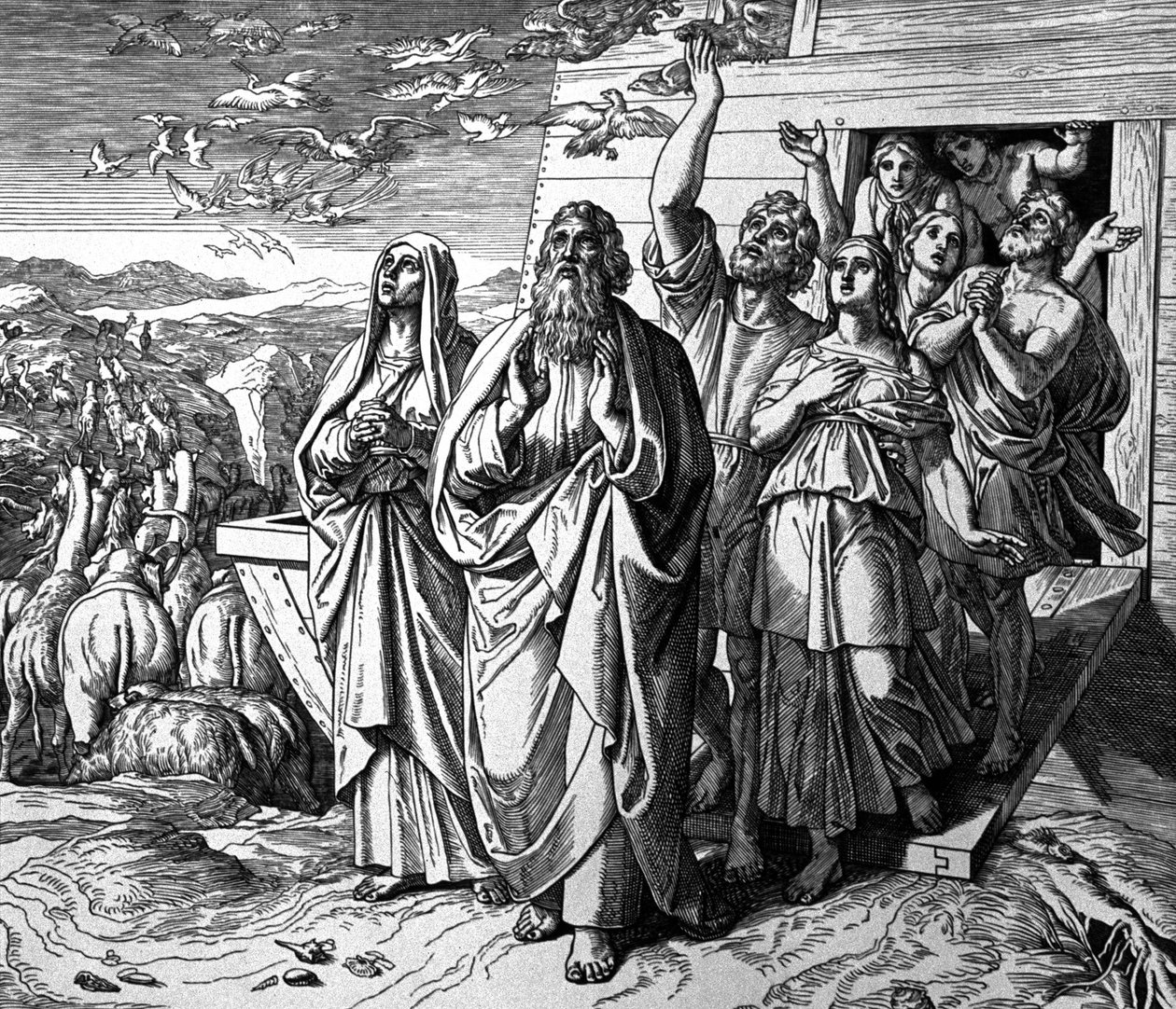 Noé elhagyja a bárkát az özönvíz után alkotó: Julius Schnorr von Carolsfeld