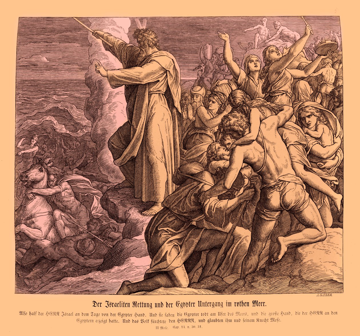 A Vörös-tenger elválása, Exodus alkotó: Julius Schnorr von Carolsfeld